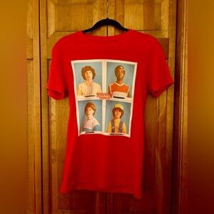 Netflix Women’s Size S Red Stranger Things Short Sleeve 100% Cotton T-Shirt